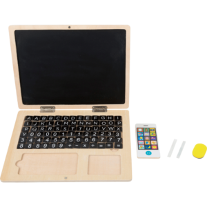 Houten laptop met magneetbord