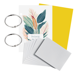 Afscheidsbundel met witte kaartjes - Bedankt