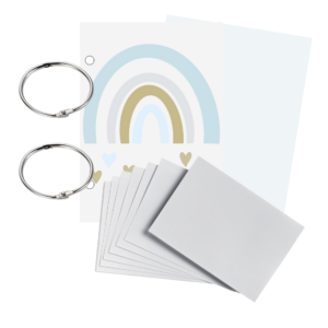 Geboortebundel met witte kaartjes - blauw