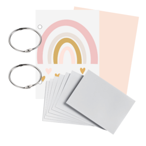 Geboortebundel met witte kaartjes - roze